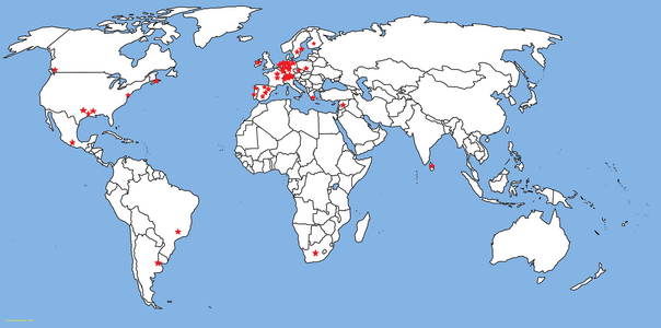 Locations on world map from where the YES 2021 participants joined the conference.